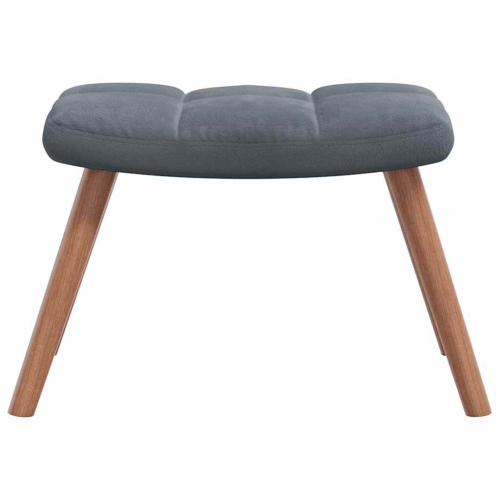 Chaise de détente VidaXL avec tabouret velours gris foncé
