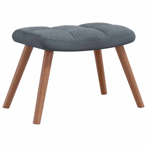 Chaise de détente VidaXL avec tabouret velours gris foncé