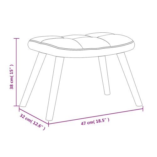 Chaise de détente VidaXL avec tabouret velours gris foncé