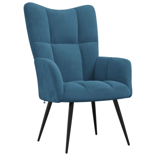 VIDAXL  Relaxing Chair Blue Velvet