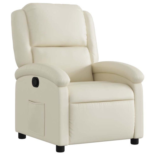 VIDAXL  Manual Recliner Chair, Adjustable Backrest/ Footrest, Cream Leather Reclining Sofa