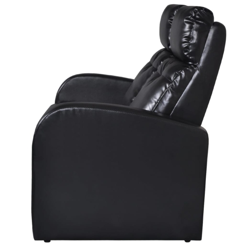 Sofa inclinable pour cinéma maison à 2 places en similicuir noir de vidaXL