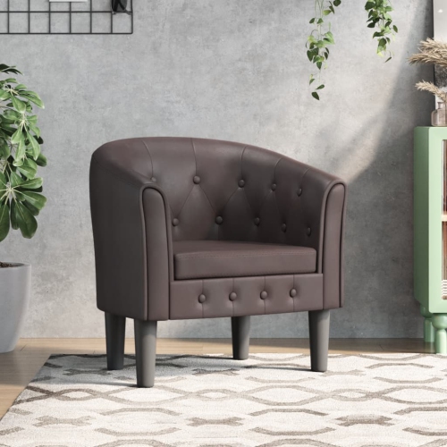 VIDAXL  Tub Chair Brown Faux Leather