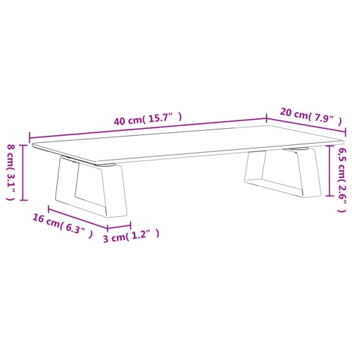 vidaXL Monitor Stand White 40x20x8 cm Tempered Glass and Metal