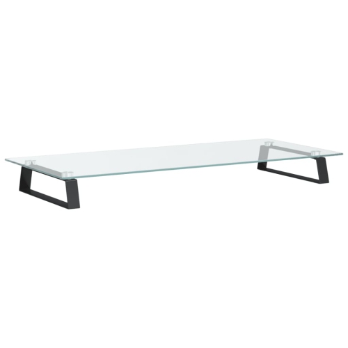 vidaXL Monitor Stand Black 80x35x8 cm Tempered Glass and Metal