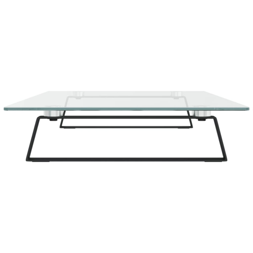 vidaXL Monitor Stand Black 80x35x8 cm Tempered Glass and Metal