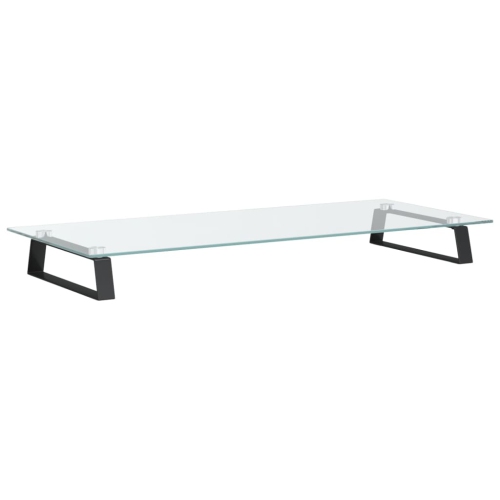 vidaXL Monitor Stand Black 80x35x8 cm Tempered Glass and Metal