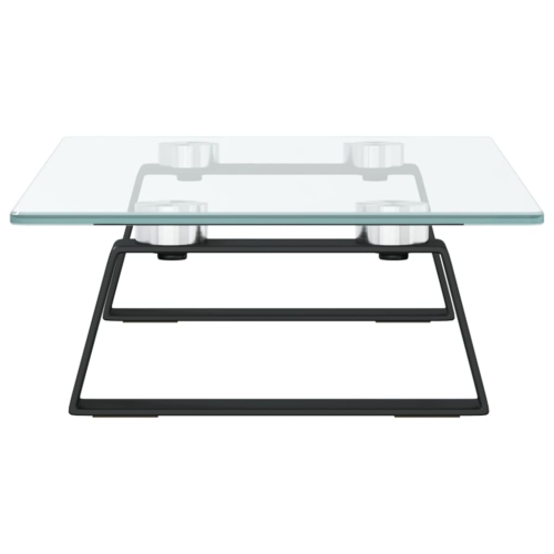 vidaXL Monitor Stand Black 40x20x8 cm Tempered Glass and Metal