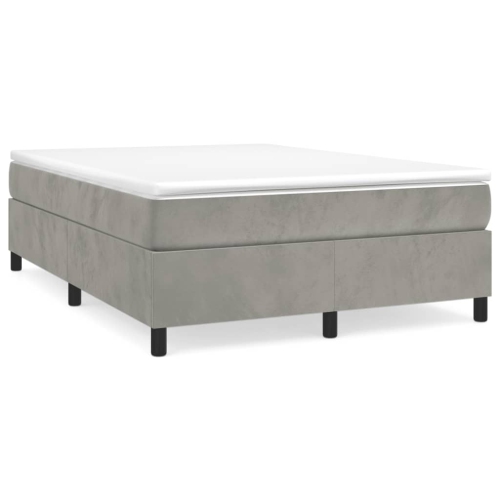 VIDAXL  Box Spring Bed Frame Light Full Velvet (Us Only) In Grey
