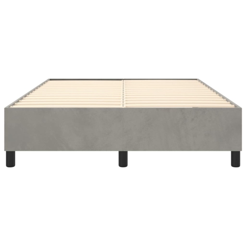 vidaXL Box Spring Bed Frame Light Grey Full Velvet