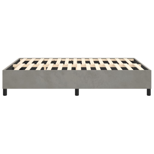 vidaXL Box Spring Bed Frame Light Grey Full Velvet