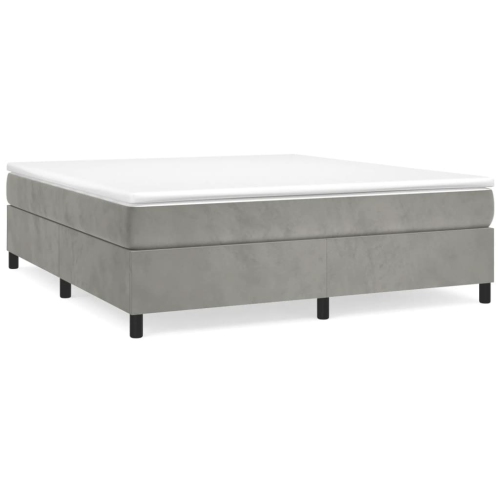 VIDAXL  Box Spring Bed Frame Light King Velvet (Us Only) In Grey