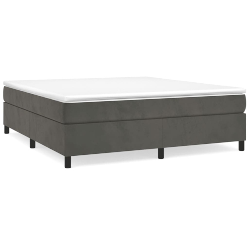 VIDAXL  Box Spring Bed Frame Dark King Velvet (Us Only) In Grey