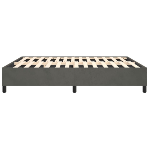 vidaXL Box Spring Bed Frame Dark Grey King Velvet
