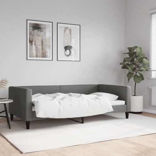 vidaXL Day Bed without Mattress Dark Grey 100x190 cm Fabric