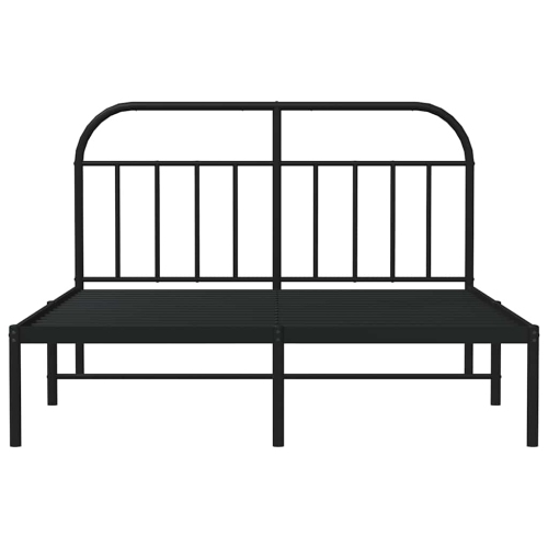 vidaXL 12" Black Full Size Metal Bed Frame with Headboard No Mattress