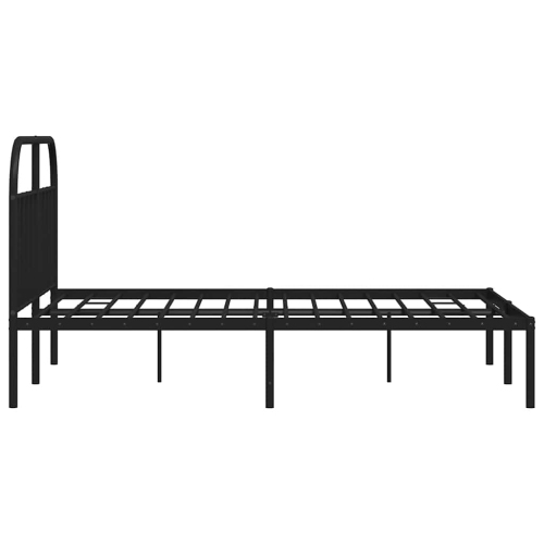 vidaXL 12" Black Full Size Metal Bed Frame with Headboard No Mattress