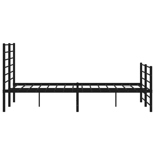 vidaXL Black Queen Metal Bed Frame with Headboard & Slats, No Mattress, Easy Assembly