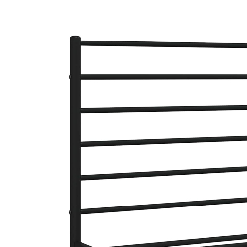vidaXL Black Queen Metal Bed Frame with Headboard & Slats, No Mattress, Easy Assembly