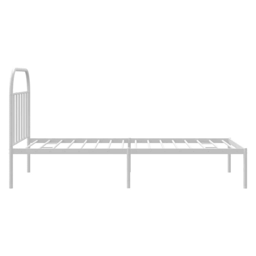 vidaXL 12" White Twin XL Metal Bed Frame with Headboard No Mattress