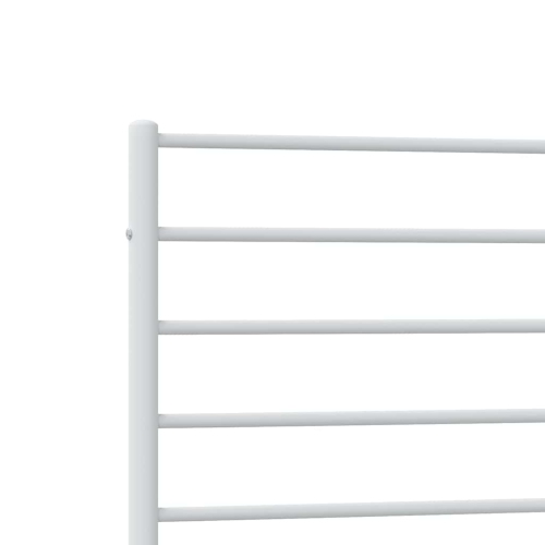 vidaXL White Twin XL Metal Bed Frame with Headboard & Slats, No Mattress, Easy Assembly