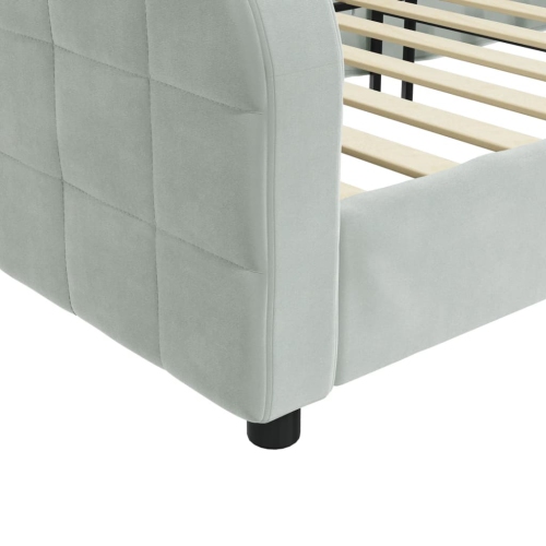 vidaXL Day Bed without Mattress Light Grey 100x190 cm Velvet