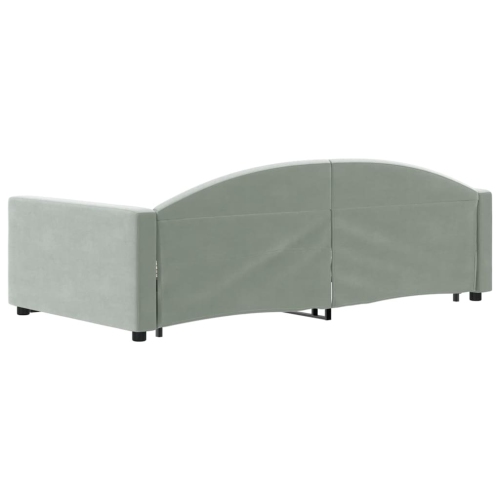vidaXL Daybed with Trundle without Mattress Light Grey 100x190 cm