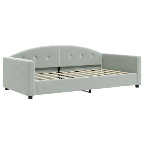 vidaXL Daybed with Trundle without Mattress Light Grey 100x190 cm