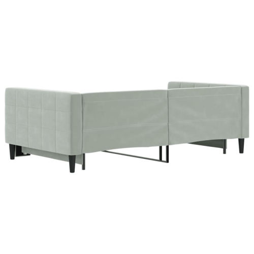 vidaXL Daybed with Trundle without Mattress Light Grey 100x190 cm