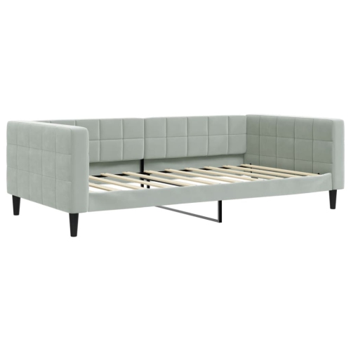 vidaXL Daybed with Trundle without Mattress Light Grey 100x190 cm