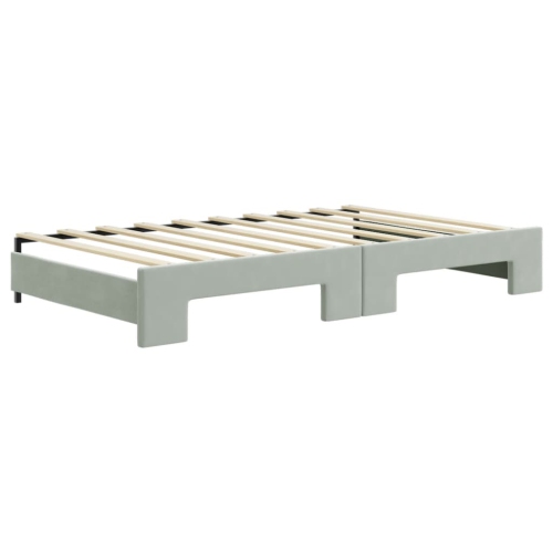 vidaXL Daybed with Trundle without Mattress Light Grey 100x190 cm