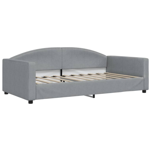 vidaXL Daybed with Trundle without Mattress Light Grey 100x190 cm
