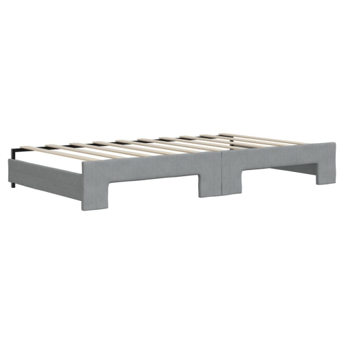 vidaXL Daybed with Trundle without Mattress Light Grey 100x190 cm