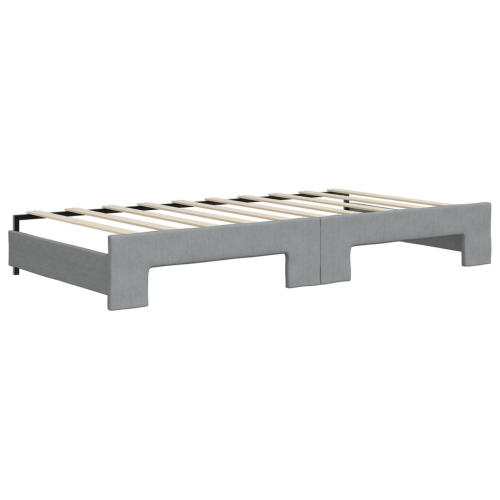vidaXL Daybed with Trundle without Mattress Light Grey 100x190 cm