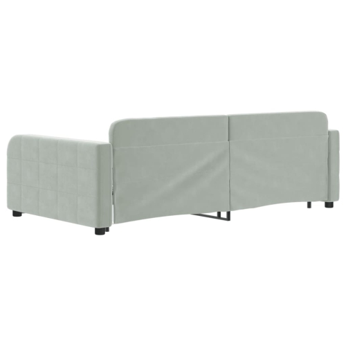 vidaXL Daybed with Trundle without Mattress Light Grey 100x190 cm