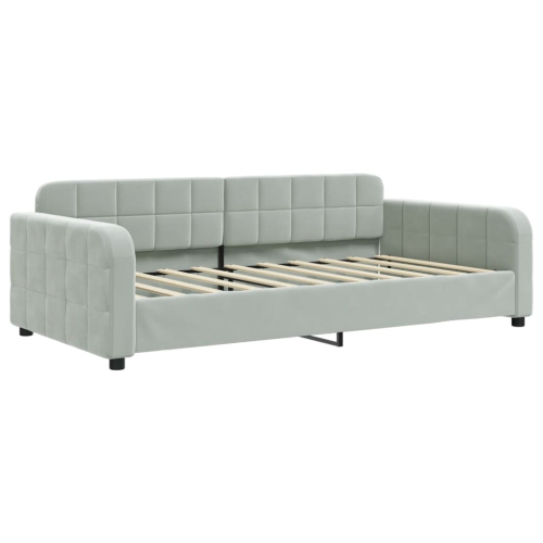 vidaXL Daybed with Trundle without Mattress Light Grey 100x190 cm