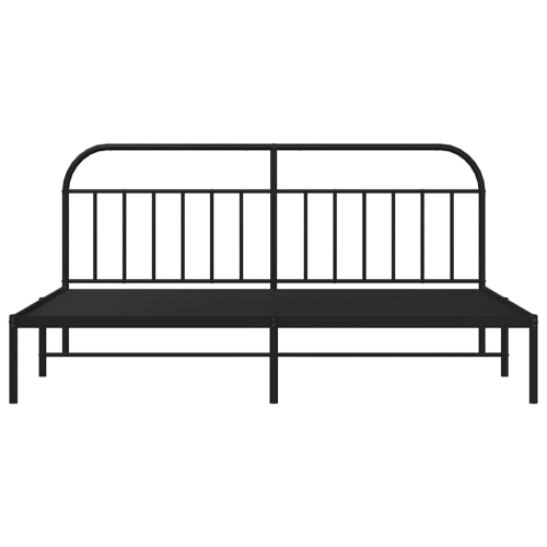 vidaXL 12" Black King Size Metal Bed Frame with Headboard No Mattress