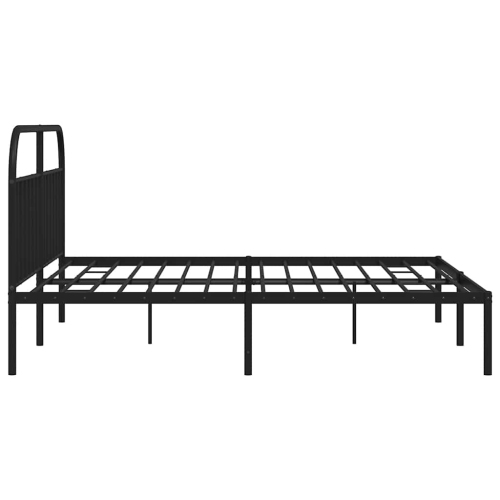 vidaXL 12" Black King Size Metal Bed Frame with Headboard No Mattress