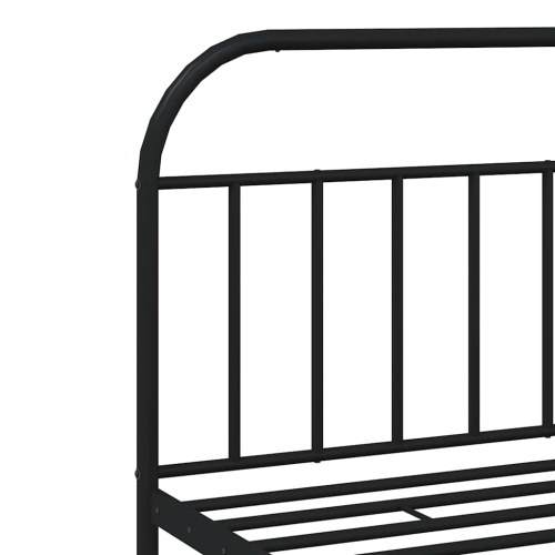 vidaXL 12" Black King Size Metal Bed Frame with Headboard No Mattress