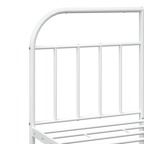 vidaXL 12" White Full Size Metal Bed Frame with Headboard & Footboard No Mattress