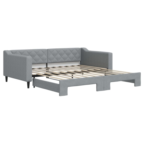 VIDAXL  Daybed With Trundle Without Mattress Light 100X190 Cm In Grey