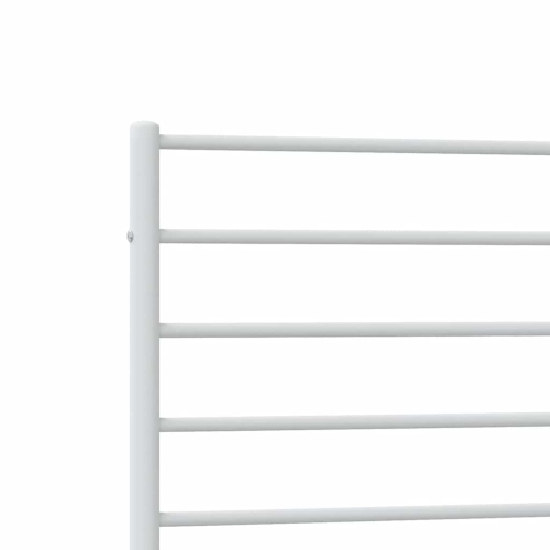vidaXL White Twin XL Metal Bed Frame with Headboard & Slats, No Mattress, Easy Assembly