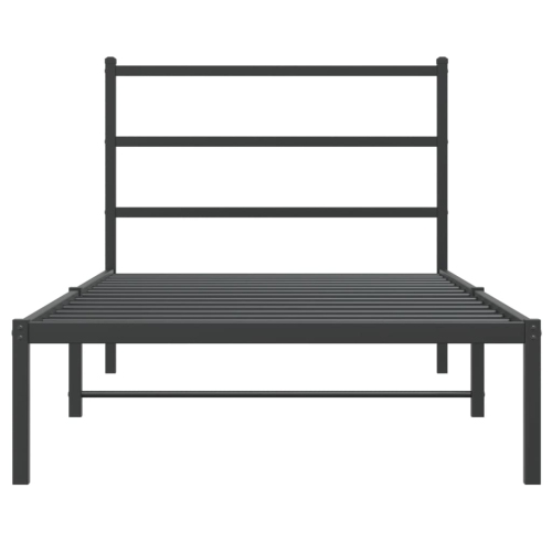 VidaXL Cadre de lit en métal sans matelas avec tête de lit noir 100 200 cm