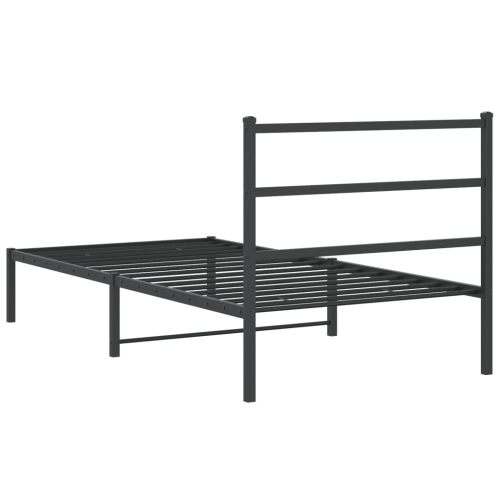 VidaXL Cadre de lit en métal sans matelas avec tête de lit noir 100 200 cm