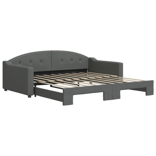 Lit de repos avec lit gigogne vidaXL sans matelas gris foncé 100 x 190&nbsp;cm