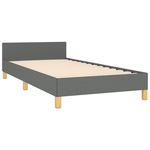 vidaXL Fabric Twin XL Platform Bed Frame, Slats Support, Easy Assembly, No Mattress, Dark Gray