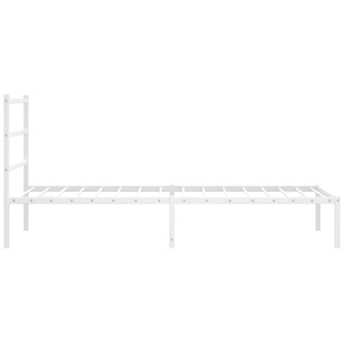 vidaXL Metal Bed Frame without Mattress with Headboard White 100x200cm