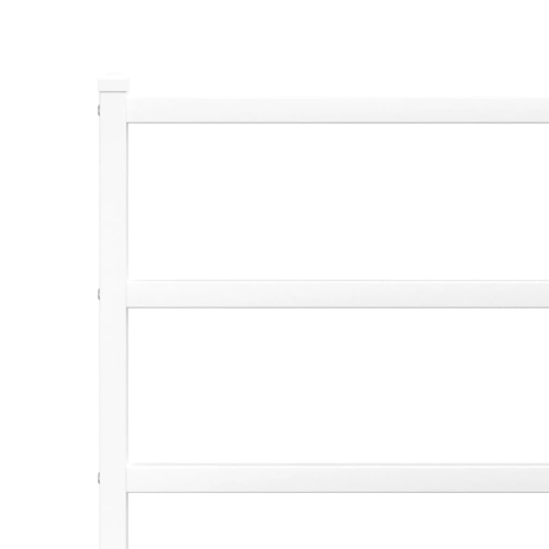 vidaXL Metal Bed Frame without Mattress with Headboard White 100x200cm