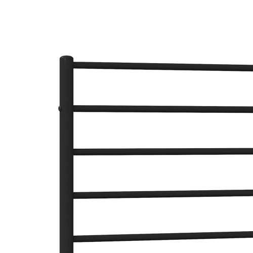 vidaXL Black Twin Metal Bed Frame with Headboard & Slats, No Mattress, Easy Assembly