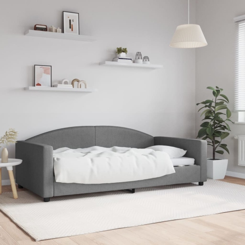 vidaXL Day Bed without Mattress Dark Grey 100x190 cm Fabric